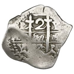 Potosi, Bolivia, cob 2 reales, 1726Y (Louis I).