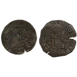 Lot of two Santo Domingo, Dominican Republic, copper 4 maravedis, Charles-Joanna, assayer F to left,