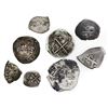 Image 2 : Lot of eight miscellaneous small silver cobs (three 2R, three 1R and two 1/2R) from Mexico, Lima and