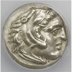 Kingdom of Macedon, AR drachm, Alexander III (the Great), 336-323 BC, early posthumous issue, Lampsa