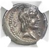 Image 1 : Roman Republic, AR denarius, L.Calpurnius Piso Frugi, ca. 90 BC, Rome mint, NGC AU (no numeric grade