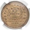 Image 2 : Buenos Aires, Argentina, 20 decimos, 1830, NGC AU details / cleaned, ex-O'Brien.