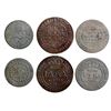Image 1 : Mixed lot of three Brazil copper coins: Bahia mint, LXXX reis, Joao VI, 1821-B; Minas mint, 75 reis,