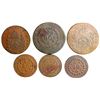 Image 2 : Lot of six Brazil (Rio mint) copper coins of Pedro I: 80 reis, 1827-R, 1830-R; 40 reis, 1831-R; 20 r