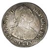 Image 1 : Bogota, Colombia, bust 2 reales, Ferdinand VII (bust of Charles IV), 1819FJ.
