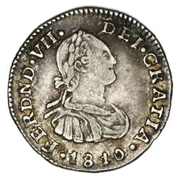 Popayan, Colombia, bust 1/2 real, Ferdinand VII (bust of Charles IV), 1810JF.