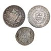 Image 2 : Lot of three Colombia coins: 2 reales, 1852; 2 decimos, 1857; 1 real, 1830.