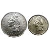 Image 1 : Lot of two Dominican Republic (struck at the Philadelphia Mint) coins: 1 peso, 1963, Restoration of 
