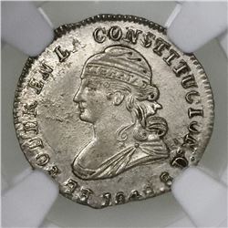 Quito, Ecuador, 1/2 real, 1848GJ, NGC MS 62.