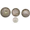 Image 2 : Lot of four Ethiopia coins of Menelik II: 1/2 birr and 1/4 birr, EE 1889, lion's right foreleg raise