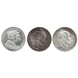 Lot of three Prussia (German States), talers of Wilhelm I: 1861-A; 1861, coronation of the King and