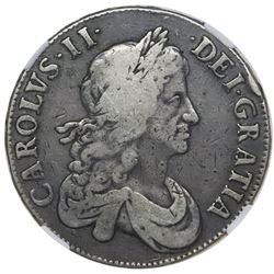 London, England, crown, Charles II, 1664, NGC Fine 15.