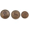 Image 1 : Lot of three Great Britain copper tokens of the 1790s: 1/2 penny, Middlesex, T. Hall, toucan (no dat