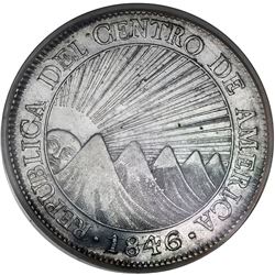 Guatemala (Central American Republic), 8 reales, 1846/2AE/MA, CREZCA/CRESCA variety, PCGS AU50.