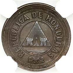 Honduras, copper 1 centavo, 1901/897, NGC AU 58 BN, finest and only example in NGC census, ex-O'Brie