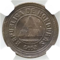 Honduras, copper 1 centavo, 1902, small 0, NGC MS 62 BN, ex-O'Brien.