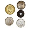 Image 1 : Lot of five Hong Kong coins: silver 10 cents, 1874-H, 1897-H; bronze 1 mil, 1866; copper-nickel 10 c