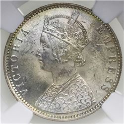 Bombay, British (India), rupee, Victoria, 1886-B, NGC MS 63.