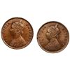 Image 1 : Lot of two India (British), copper 1/4 annas of Victoria: Bombay, 1886; Calcutta, 1897.