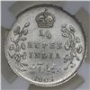 Image 2 : Calcutta, India (British), 1/4 rupee, Edward VII, 1904, NGC MS 62.