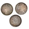 Image 2 : Lot of three Bombay, India (British) rupees, George V, 1911.