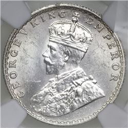 Bombay, India (British), 1/2 rupee, George V, 1936, NGC MS 62.