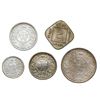 Image 2 : Lot of five India (British) coins of George V: Bombay, rupee, 1912; Calcutta, 1/2 rupee, 1936 (two);