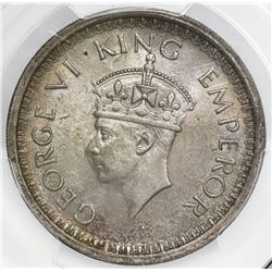 Bombay, India (British), rupee, George VI, 1944(B), bead at bottom, PCGS MS64.