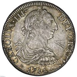 Mexico City, Mexico, bust 8 reales, Charles III, 1786FM, ex-Jones.