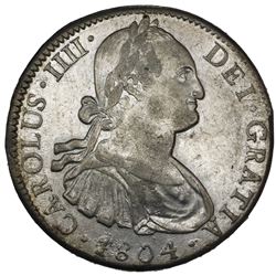 Mexico City, Mexico, bust 8 reales, Charles IV, 1804TH, ex-Jones.