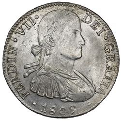 Mexico City, Mexico, bust 8 reales, Ferdinand VII transitional ( armored  bust), 1809TH, ex-Jones.