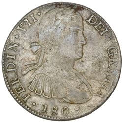 Mexico City, Mexico, bust 8 reales, Ferdinand VII transitional ("armored" bust), 1809TH, ex-Jones.