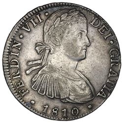 Mexico City, Mexico, bust 8 reales, Ferdinand VII transitional ("armored" bust), 1810HJ, ex-Jones.