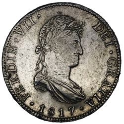 Mexico City, Mexico, bust 8 reales, Ferdinand VII, 1817JJ, ex-Jones.