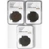 Image 1 : Lot of three Oaxaca (Morelos/SUD), Mexico, copper 8 reales: 1812, NGC XF details / damaged; 1814, NG