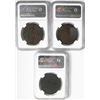 Image 2 : Lot of three Oaxaca (Morelos/SUD), Mexico, copper 8 reales: 1812, NGC XF details / damaged; 1814, NG