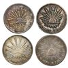 Image 1 : Lot of four Mexican cap-and-rays 4 reales, as follows: Guanajuato, 1839PJ, 1856PF, 1862/1YE; San Lui