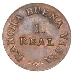 Merida, Mexico, copper 1 real token, 1868, Rancha Buena Vista.