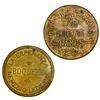 Image 2 : Lot of two Panama brass coffee tokens: Nemesio Ledesma, La Esperanza, Boquete, vale por una lata de 