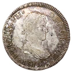 Lima, Peru, bust 2 reales, Ferdinand VII, 1816JP.