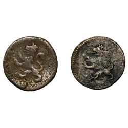 Lot of two Lima, Peru, 1/4R, 1798 and 1801.