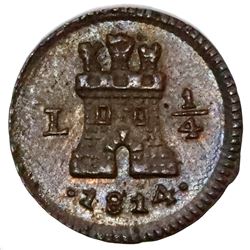 Lima, Peru, 1/4 real, 1814.