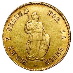 Lima, Peru, gold 2 escudos, 1853MB.