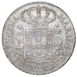 Lisbon, Portugal, 400 reis, Maria I, 1798.