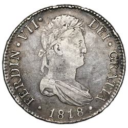 Madrid, Spain, bust 8 reales, Ferdinand VII, 1818GJ.