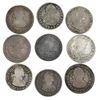Image 2 : Lot of nine Spanish colonial (various mints) bust 1R, as follows: Potosi, 1777PR; Bogota, 1802JJ, 18