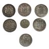 Image 2 : Lot of seven Spanish colonial (various mints) bust 1/2R (six) and 1/4R (one), as follows: Santiago, 
