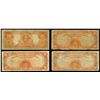 Image 2 : Lot of four USA, Gold Certificates, series of 1922, Speelman-White: $20, serial K45154688; $10, seri