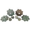 Image 1 : Lot of four bronze church-door ornaments (with knobs), one partially cleaned, ex-Consolacion (1681).