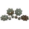 Image 1 : Lot of four bronze church-door ornaments (with knobs), one partially cleaned, ex-Consolacion (1681).